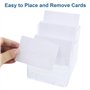 Lot de 2 Porte-Cartes de Visite en Acrylique Transparent, Présentoir de Carte de Visite avec 4 Compartiments pour Cartes de Visi