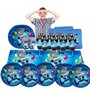 WUERKIYA 64 PCS 10 Persone Jeu Vidéo Vaisselle De Vaisselle Ensemble De Vaisselle Enfants Décoration d'anniversaire Vaisselle De