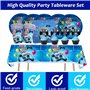 WUERKIYA 64 PCS 10 Persone Jeu Vidéo Vaisselle De Vaisselle Ensemble De Vaisselle Enfants Décoration d'anniversaire Vaisselle De