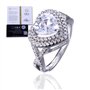 HALUKAKAH Bague Moissanite Femme D Couleur 2.0 ct Cœur