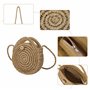 Sac De Paille Rond Sac de Plage d'été Pour Femme en Rotin Bandoulière à Porter à l'épaule Avec Style Boho Fait Main Pour le Voya