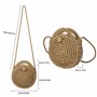 Sac De Paille Rond Sac de Plage d'été Pour Femme en Rotin Bandoulière à Porter à l'épaule Avec Style Boho Fait Main Pour le Voya