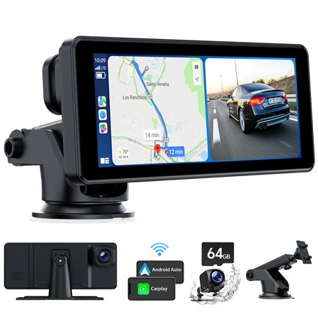 Volam Ecran Carplay Voiture avec Carplay sans Fil Android Auto