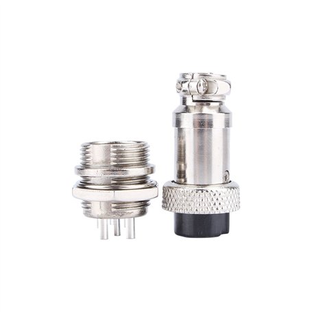 1 jeu de fiches d'aviation Gx16 3 broches de type à vis mâle femelle connecteur de fil d'aviation en métal