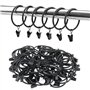 JOIKIT Lot de 60 Anneaux de Rideaux en métal avec Clips