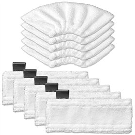 10 Chiffons lavables en microfibre (5 Bonnettes + 5 Chiffons) Convient pour Karcher Nettoyeur Vapeur EasyFix SC 2