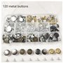 WiDream 120 PCS Bouton de Rechange Jeans, Boutons Métalliques de Rechange, Bouton de Jeans de 17mm, Pour Changer les Boutons de 