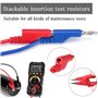 APOMOONS 5 Pièces Jeu de Cordon Testeur Multimètre, Cordon Multimetre Banane Double Bout 4mm avec 10 Pinces Crocodiles, Cable Mu