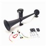 YIYIDA Klaxon de voiture air horn 150dB Président haut-parleur 450mm Corne de l'air chrome zinc noir simple trompette avec compr