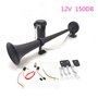 YIYIDA Klaxon de voiture air horn 150dB Président haut-parleur 450mm Corne de l'air chrome zinc noir simple trompette avec compr