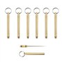 Lot de 6 cure-dents Ttragbare Titanium - Cure-dents intégré - Avec porte-clés - Cure-dents télescopiques en métal - Fourche à fr
