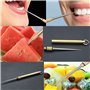 Lot de 6 cure-dents Ttragbare Titanium - Cure-dents intégré - Avec porte-clés - Cure-dents télescopiques en métal - Fourche à fr