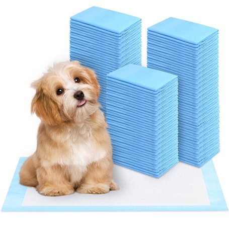 HOMIKLSA 100 Alèses d'apprentissage pour Chiot 33x45cm - 5 Couches Anti-Fuites à Surface Super Absorbante