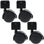 Lot de 4 roulettes pivotantes en caoutchouc de type U - 50 mm - Roulettes pivotantes avec frein - Roulettes lourdes pour meubles