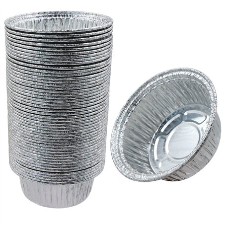 Plateaux en aluminium ronds pour grillades Plaque à pâtisserie en aluminium - 50 pièces Plateaux en aluminium jetables