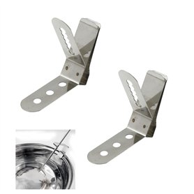 Sonde Température Support Thermomètre Pince - Clip Accessoire en Acier Inoxydable avec 3 Trous Fixe Mesurer Passe au Lave Vaisse