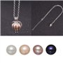 Lot de 4 huîtres rondes en perles d'eau douce de différentes couleurs brillantes et significatives, huîtres avec perles à l'inté