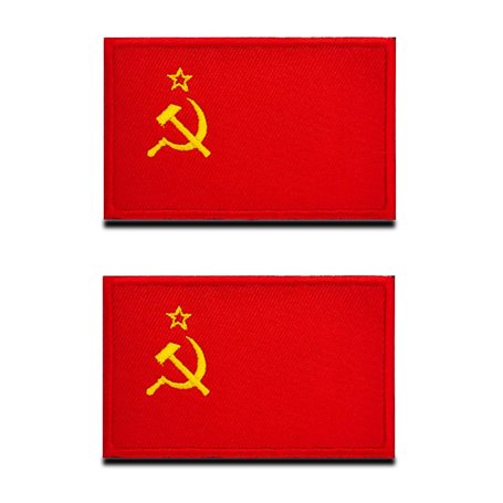 2 Pièces Drapeau du Soviétique USSR Tactique Militaire Emblème National Applique Fermeture Crochet et Boucle patch pour Chapeau