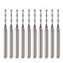 CNC Embouts de fraise 1/8" Tige CNC Bit End Mill 1/16" Coupe Dia Nez Plat Moulin d'extrémité en métal dur Deux flûtes Spirale Up