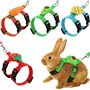 4 Sets Harnais et Laisse réglables pour Lapins Set Petit Animal Mignon Gilet Harnais Laisse Furet Harnais Cochon d'Inde Laisse F
