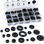 Kit d'assortiment d'anneau de joint d'inductance électrique pour bouchon en caoutchouc noir pour la protection des fils