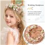 PLATEYTR Coiffure Communion Fille Golden Couronne Fleur Cheveux Enfant Decoration Cheveux Fille Bapteme Fit Princesse Demoiselle
