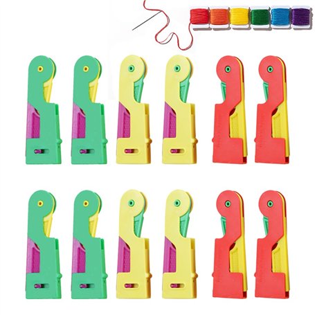TRKETK 12 Pièces Enfile-Aiguilles Accessoires Couture Aiguilles Couture Plastique DIY Enfile-Fil pour Coudre à Main Quilting Cra