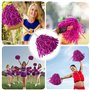 Leikurvo Lot de 12 pompons de pom-pom girl - Pour événements sportifs, jeux de balle, danses, fêtes de carnaval (rose rouge)