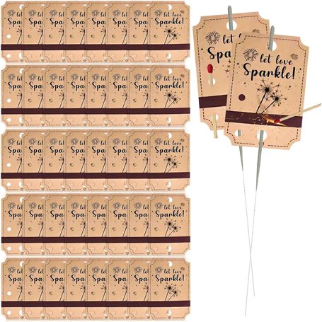 Lot de 100 étiquettes pour bougies magiques en papier kraft - Étiquettes de mariage pour bougies magiques - Pochettes métallique