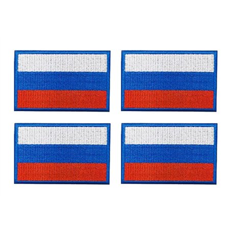 Lot de 4 écussons tactiques à coudre ou à coudre - Motif drapeau de la Russie - À coudre ou à repasser sur les vêtements - Acces