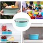 1200ml Bol Pliable Camping, Boîte à Lunch Pliante en Silicone Rond Rétractable Récipients Alimentaires Déjeuner Bento Box Stocka