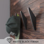 GUWINA 4 Pièces Crochet Manteau Mural Noir, Moderne Minimaliste Patère Porte Manteau Triangulaire Alliage d'Aluminium Solide Mul