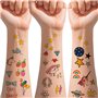 Lot de 30 feuilles de tatouages temporaires colorés pour filles et garçons