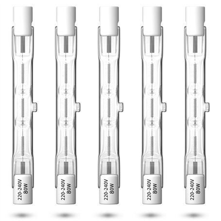 Luxvista Dimmable R7S 78mm 80W Ampoule Halogène Crayon AC220-240V 1390lm J78 Projecteur Halogène Linéaire pour l’éclairage de pa