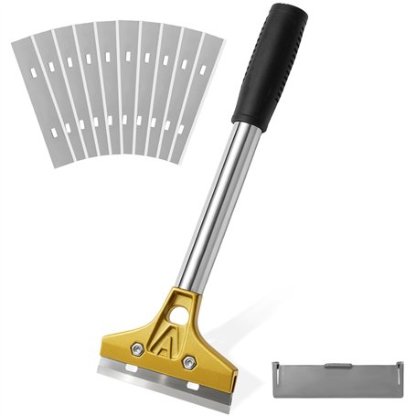 Druuzyl Grattoir Plaque Vitrocéramique Induction 30cm - 10 Lames Acier Carbone 18mm