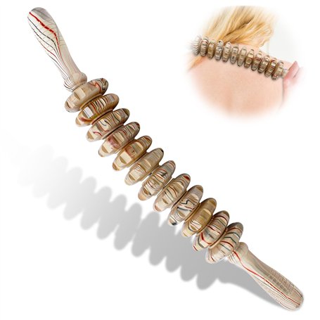 Druuzyl Rouleau et Tige de Massage en Bois – Maderotherapie Professionnelle contre Cellulite