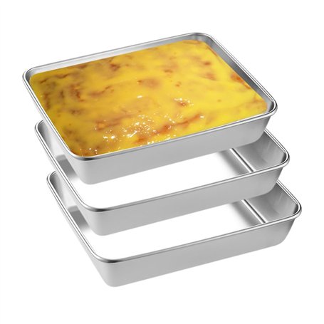 GIDWRIY 3 Pièces Plat Inox Four Rectangulaire 25.8x20x5 CM