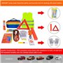 KAHEIGN Kits D'urgence 12 en 1 Pour Voiture, Voiture Dépannage Kit Inclus Signalisation Triangle, Visibilité Gilet, Remorquage C
