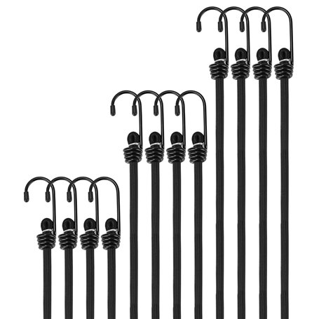 Goxiry Tendeurs Elastique avec Crochets 12 Pièces Sangles de Serrage Durable Corde Elastique pour Bagages