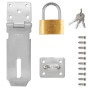 Cadenas Fermoir Moraillon Loquet de Porte en Acier Inoxydable 304 4 Pouces avec Cadenas 50mm et Vis pour Chambre