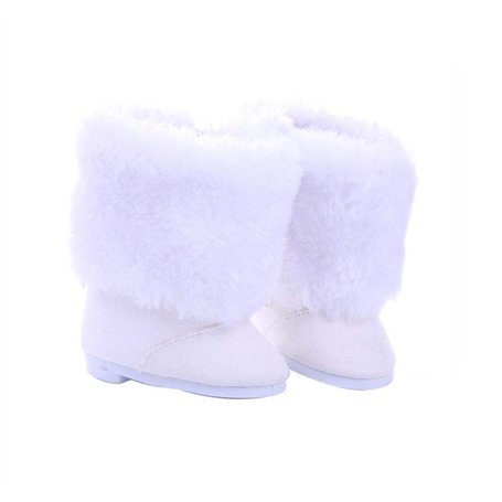 DUORUIMI Bottes de Poupée Chaussures Blanches Accessoire d'hiver pour Poupée American Girl 18 Pouces
