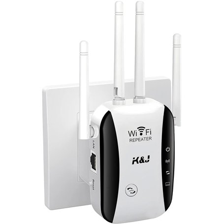 Répéteur WiFi Puissant 300Mbps，2.4GHz Amplificateur WiFi avec WPS