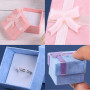 lurora2021 4 Pièces Boîtes Cadeaux Elégantes de Carrées Boîte Cadeau de Bague En Carton Ecrin Bijoux En Carton Coloré Avec Nœud 