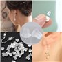 zoerbufan 200 Pièces Fermoir Boucles D'oreilles Silicone, Universelle Attache Boucles d'oreilles en Caoutchouc pour Remplacement