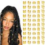 EUZUXU 50 Pièces Bijoux Cheveux Tresse Doré