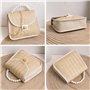XFSRG Sac à Main Femme Pochette en Paille Tissée pour Plage d'Été Embrayage Soirée Sacs à Bandoulière avec Chaîne Idéal pour Fêt