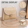XFSRG Sac à Main Femme Pochette en Paille Tissée pour Plage d'Été Embrayage Soirée Sacs à Bandoulière avec Chaîne Idéal pour Fêt