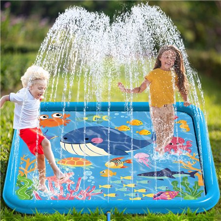 Edmirfun Requins Tapis de Jet d'eau pour Jouets Enfants
