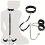1 Set collier en cuir PU noir pour exercices de yoga avec crochet