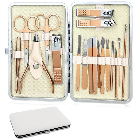 Gentpovth Kit de manucure coupe-ongles 18 en 1